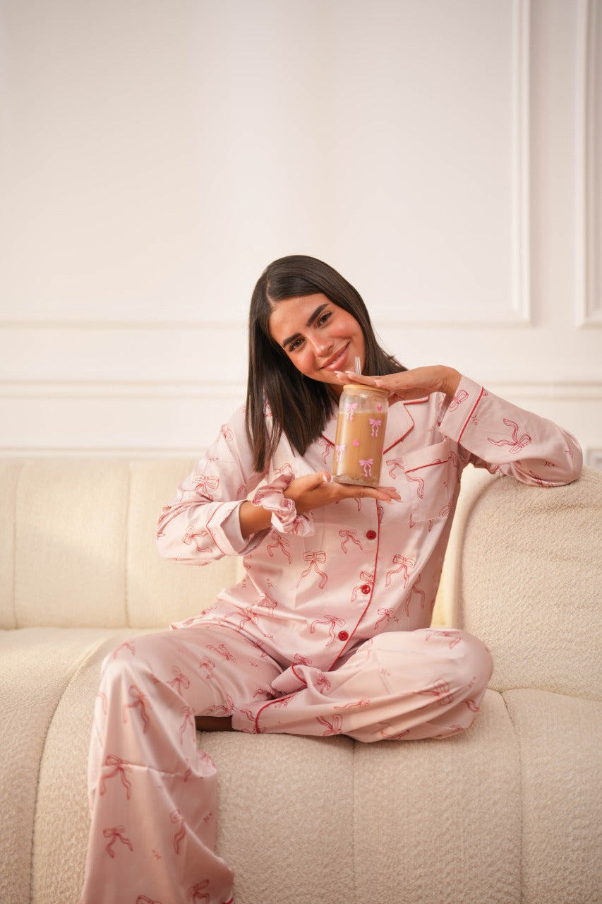 Blush Ribbons Satin PJ