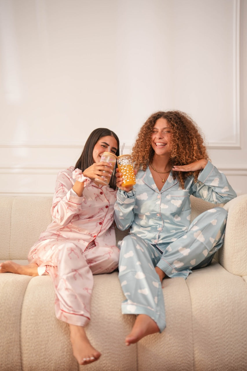 Blush Ribbons Satin PJ