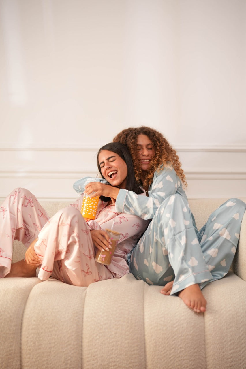 Blush Ribbons Satin PJ