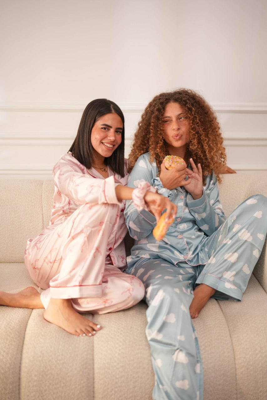 Blush Ribbons Satin PJ