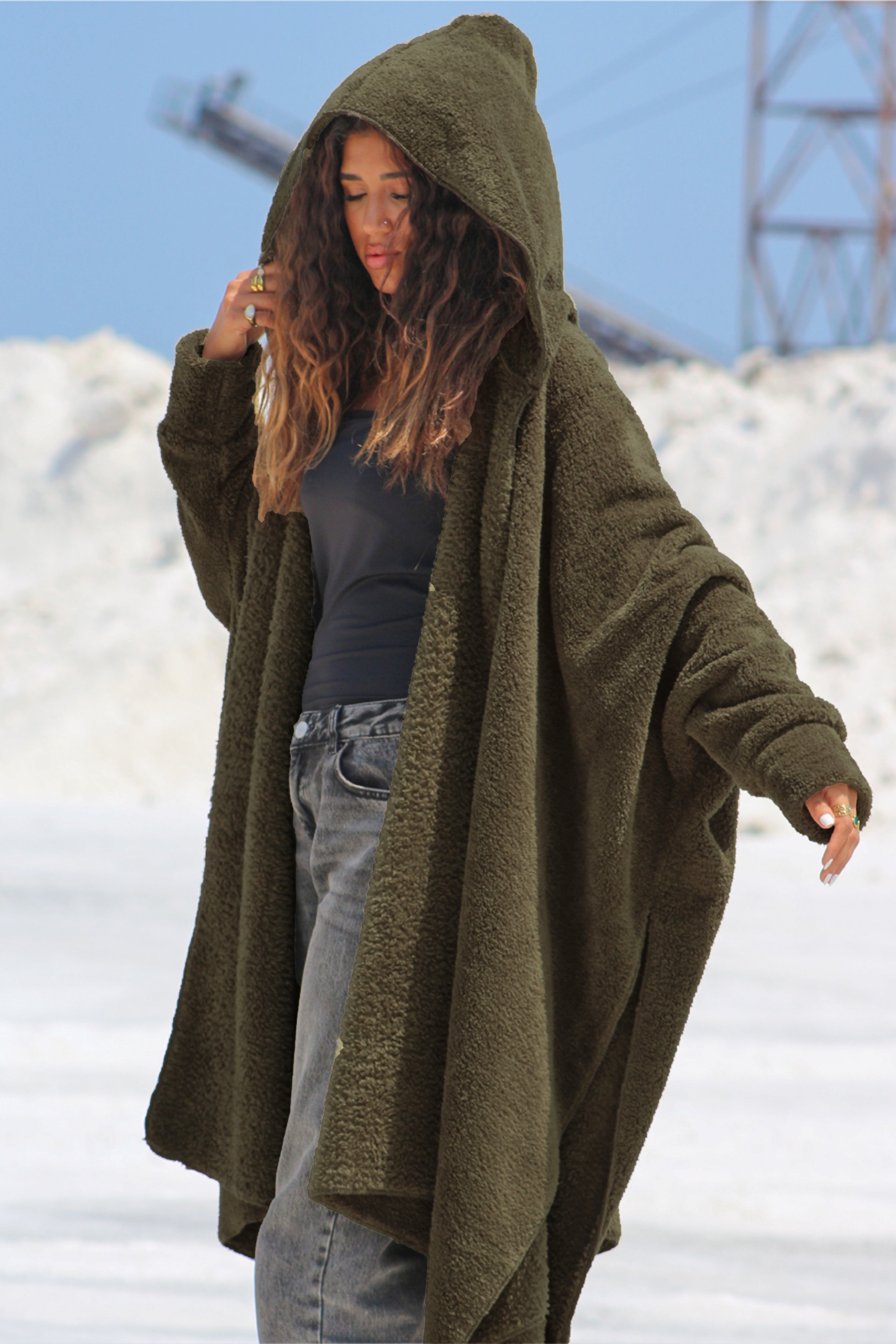 Olive Green Wearable Blanket + Free Boot As a Gift