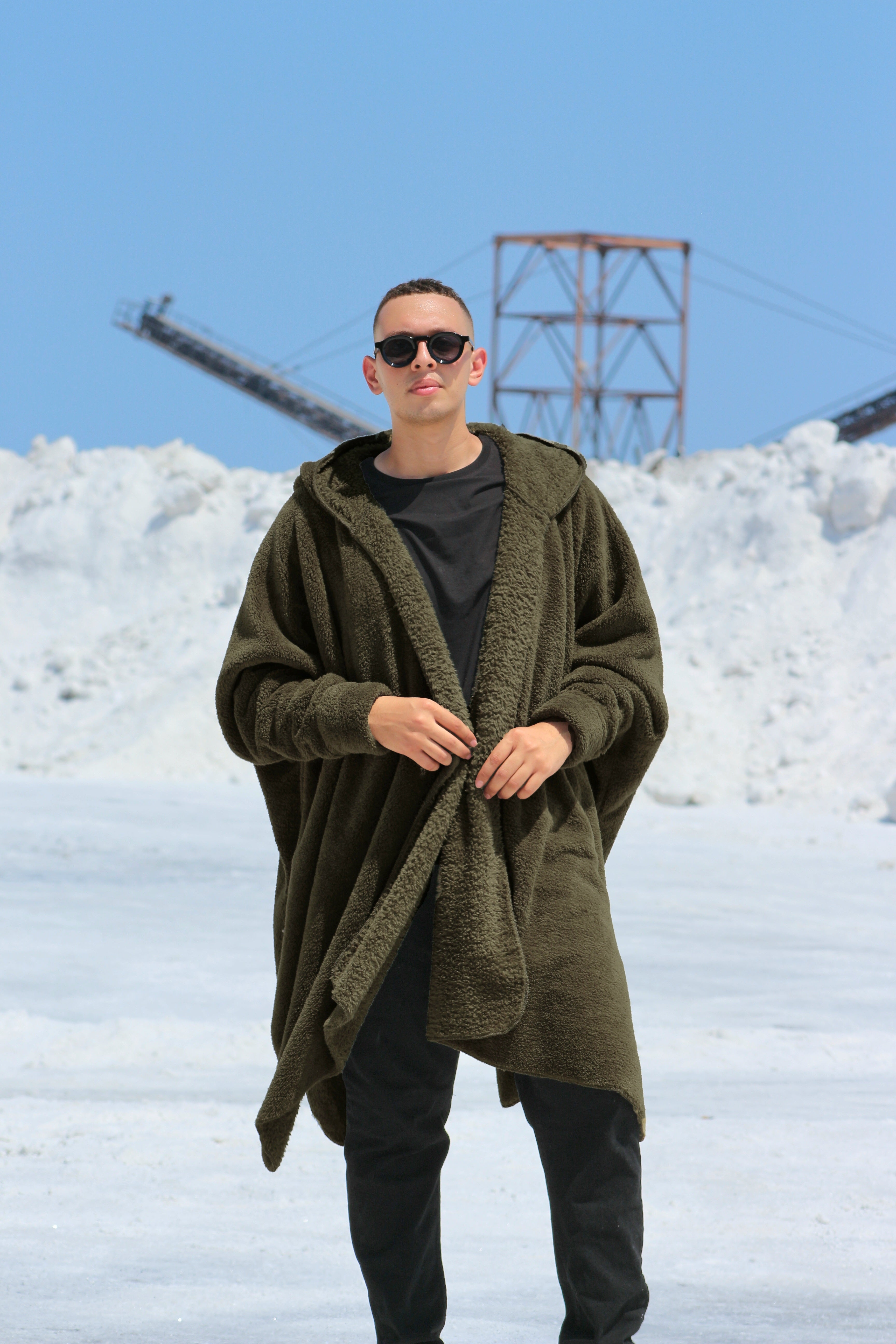 Olive Green Wearable Blanket + Free Boot As a Gift